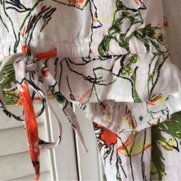 INC Linen Floral Ruffled Top - Picture 5 of 6